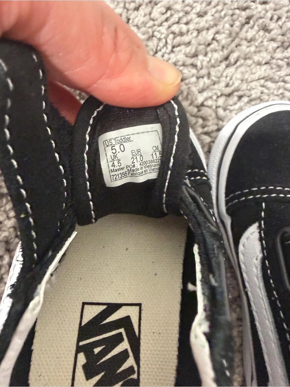 Vans Toddler Black Velcro Sneakers